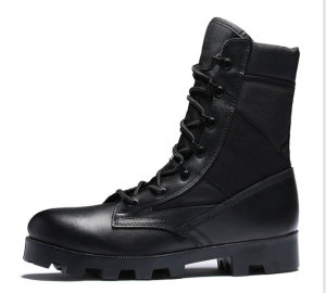 Military Genuine Leather Fashionable Canvas Military Combat Boot