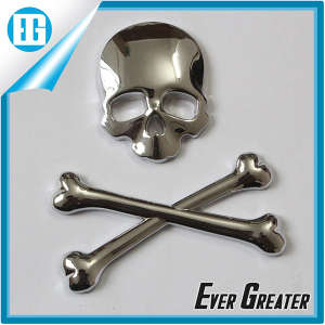 3D Crossbones Skull Demon Metal Bone Logo Badge